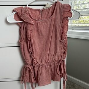 Women's Pink Ruffle Top